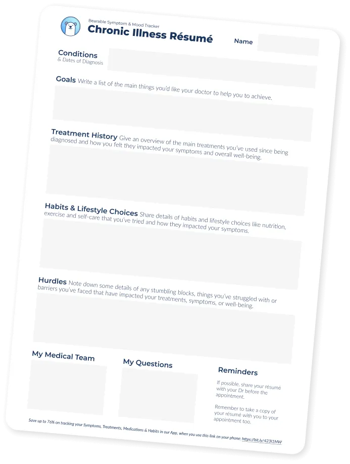 Chronic Illness Resume PDF Example