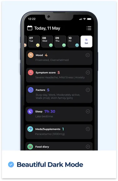 Dark mode for people who are sensitive to bright lights
