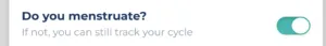 Do you menstruate setting