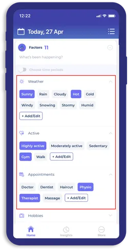 Track things you think impact your health