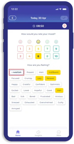 Track the way you feel with custom emotions