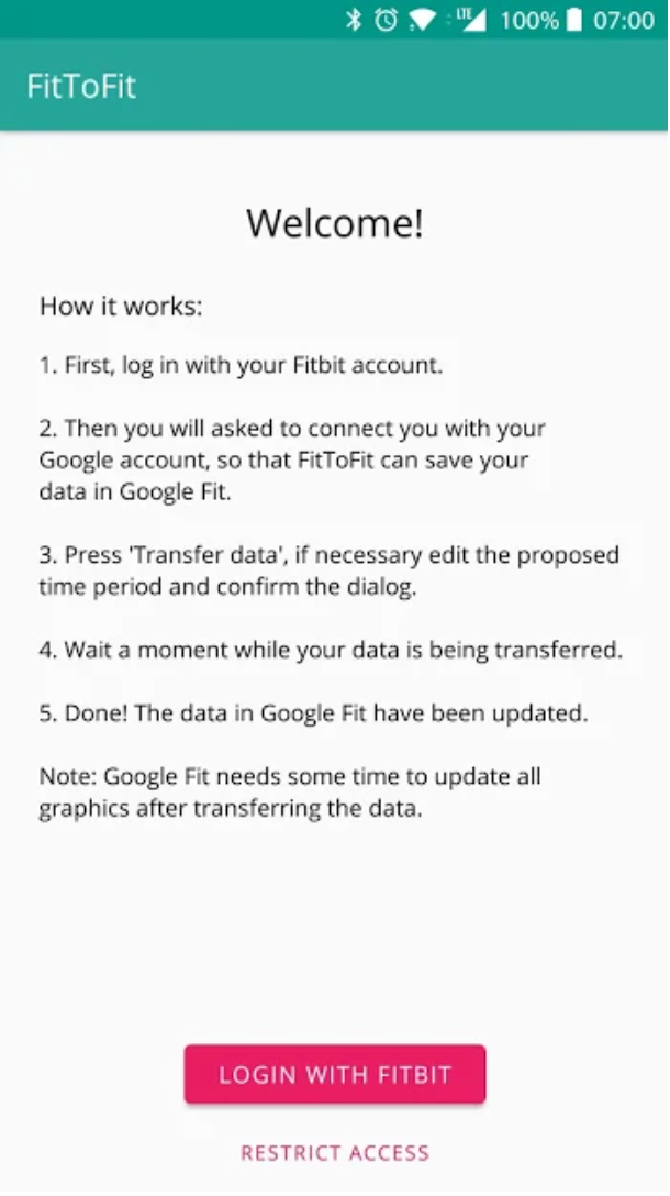 fitbit connect to google fit