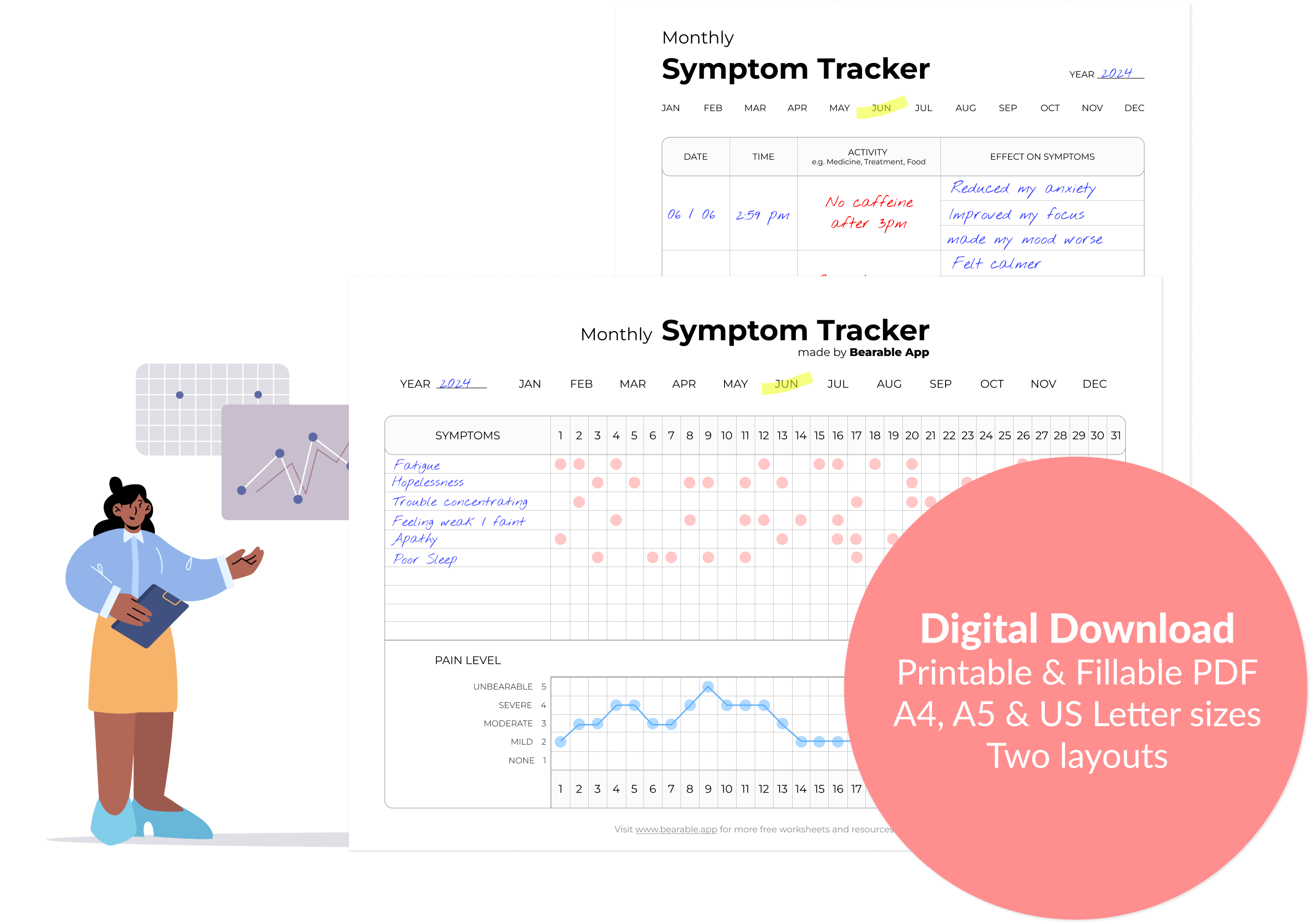 Symptom Tracker Worksheet Example
