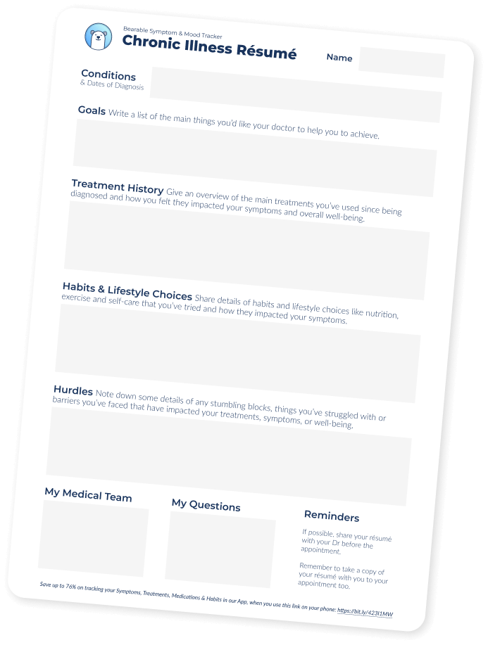 Chronic Illness Resume PDF Example