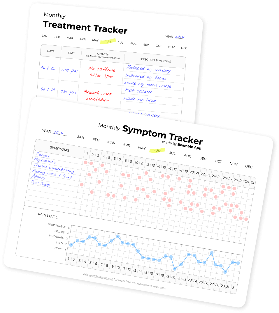 Symptom and Treatment Tracker Worksheet PDF