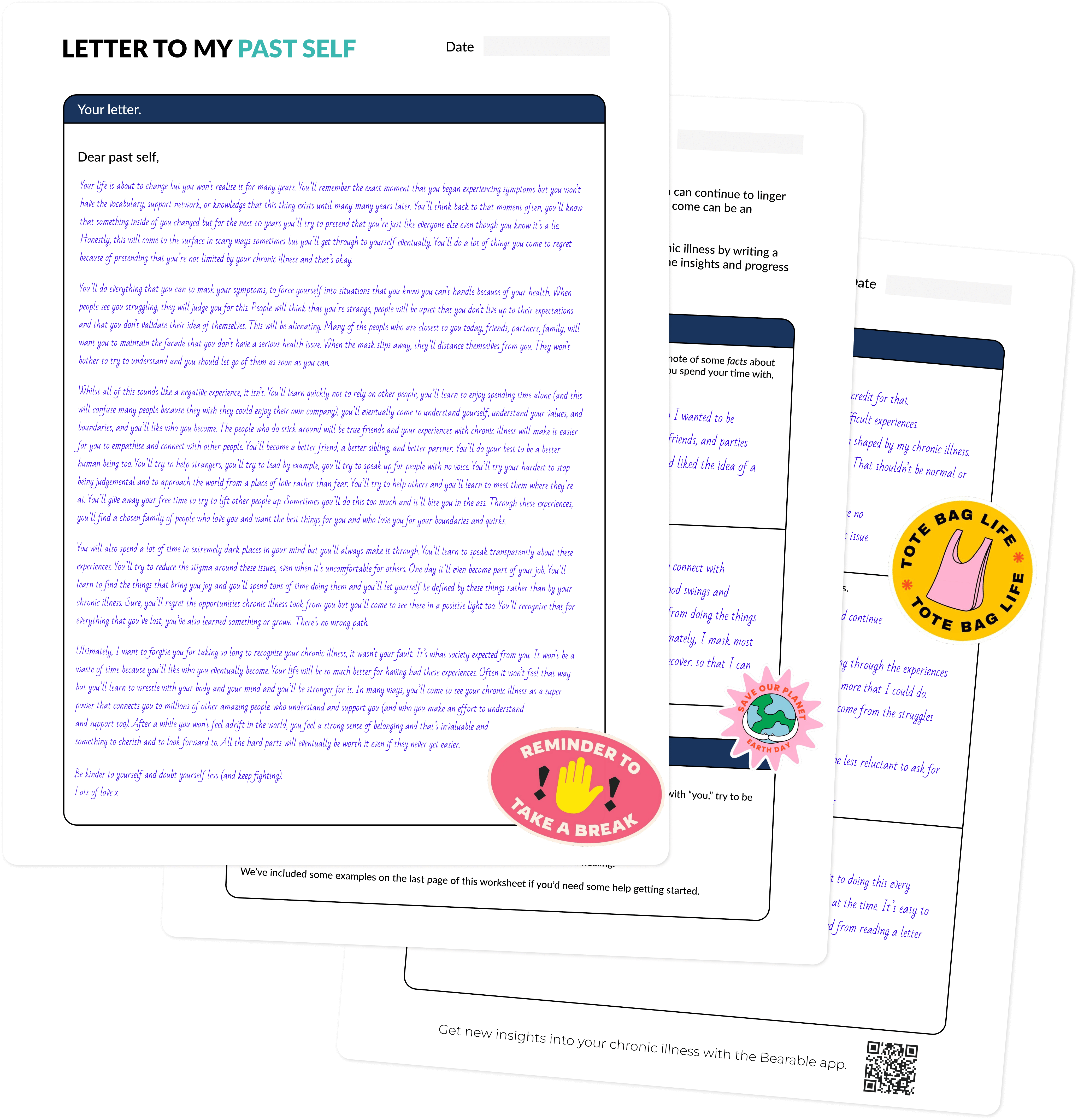 Letter to past self worksheet PDF